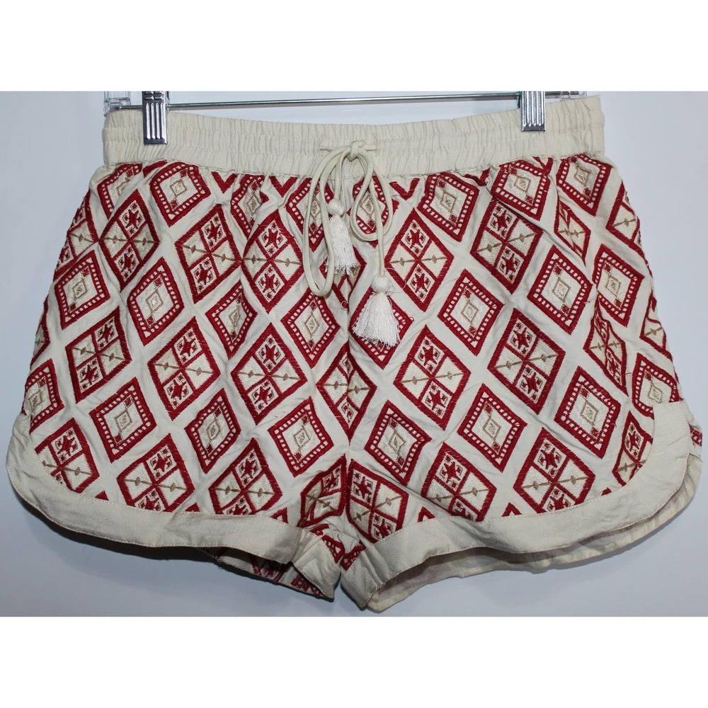 Women's Akira Chicago Black Label Red Gold Drawstring Elastic Shorts Small NWOT